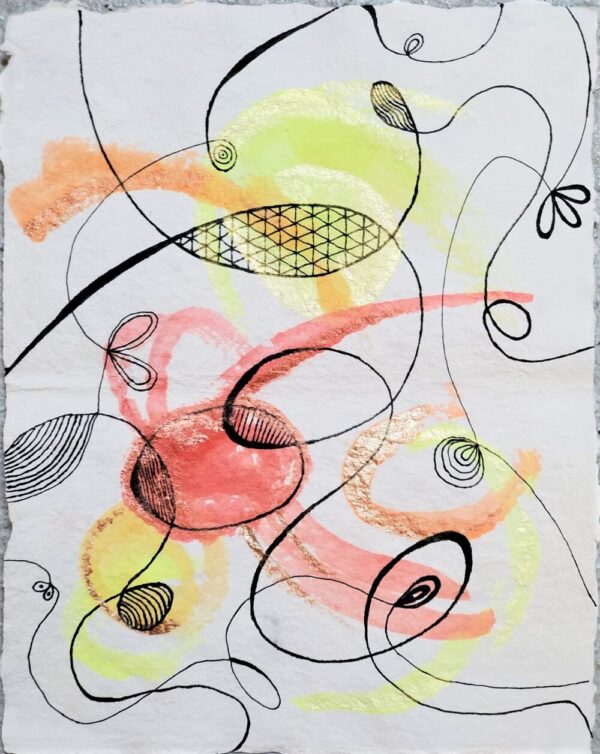 image of newborn abstract watercolor painting by R.B. Simon